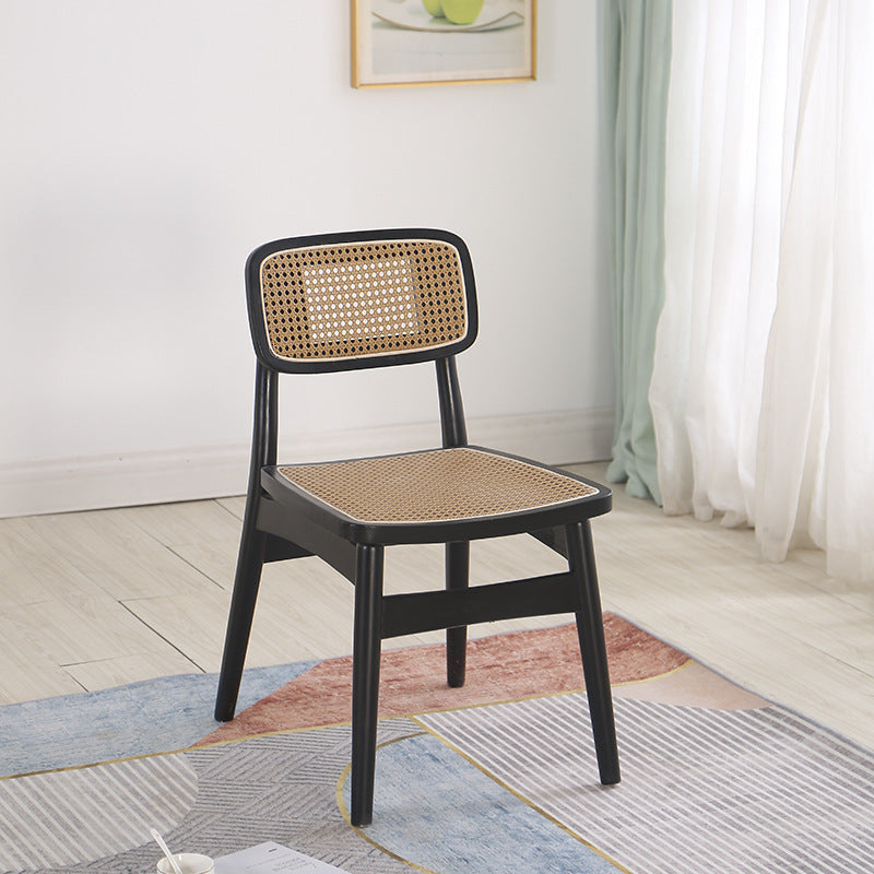 Nordic Octagonal Rattan Wood Dining Chair