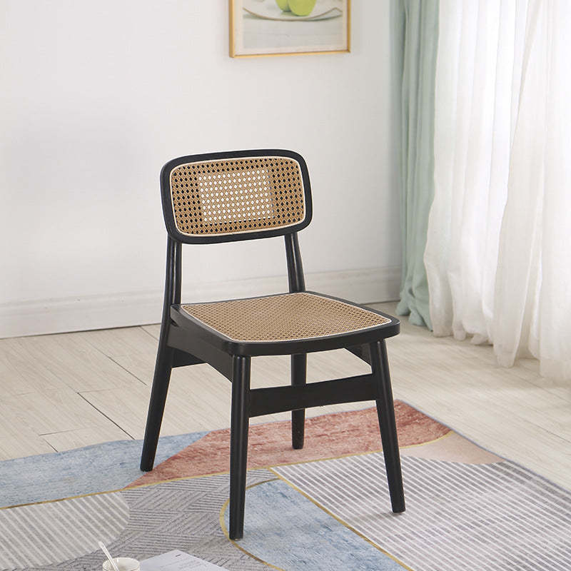 Nordic Octagonal Rattan Wood Dining Chair