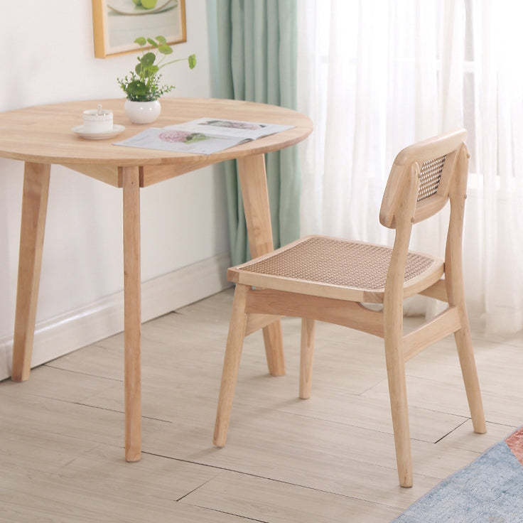Nordic Octagonal Rattan Wood Dining Chair