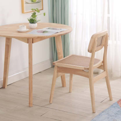 Nordic Octagonal Rattan Wood Dining Chair