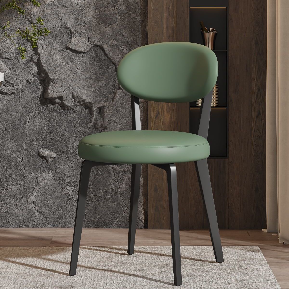 Minimalist Round Carbon Steel Dining Chair