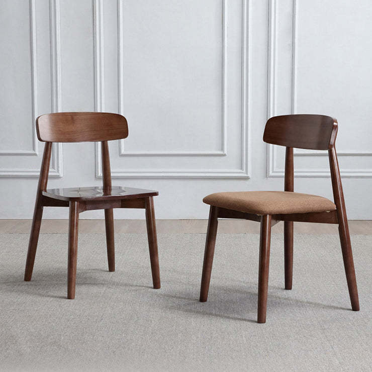 Minimalist Wood Microfiber Leather Dining Chair