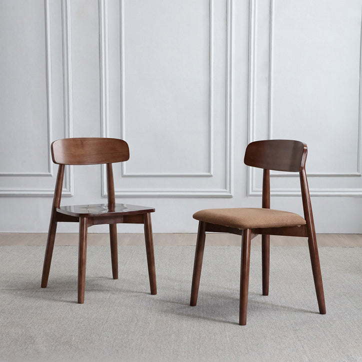 Minimalist Wood Microfiber Leather Dining Chair