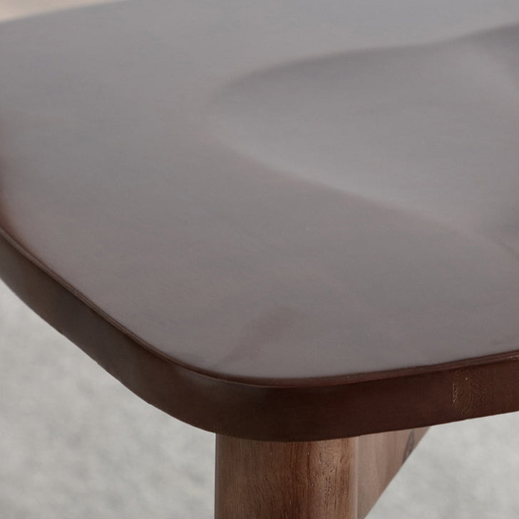 Minimalist Wood Microfiber Leather Dining Chair