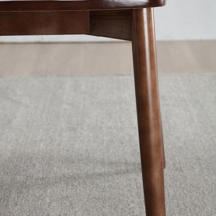 Minimalist Wood Microfiber Leather Dining Chair