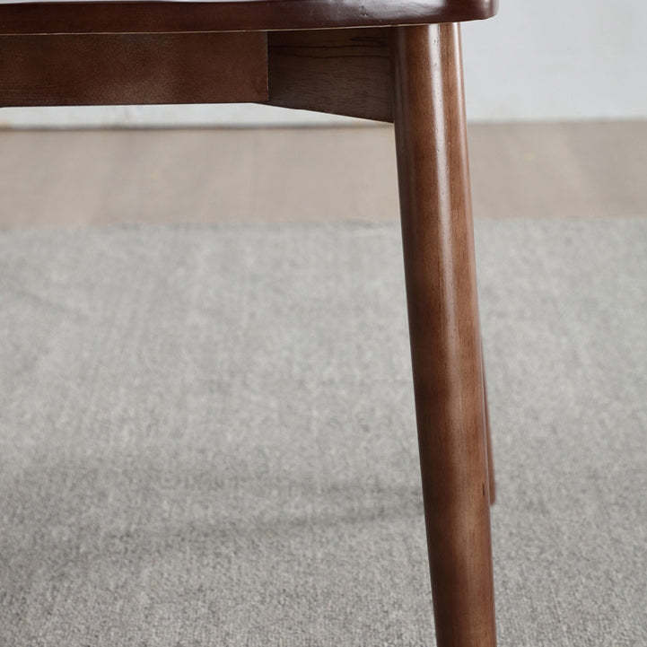 Minimalist Wood Microfiber Leather Dining Chair