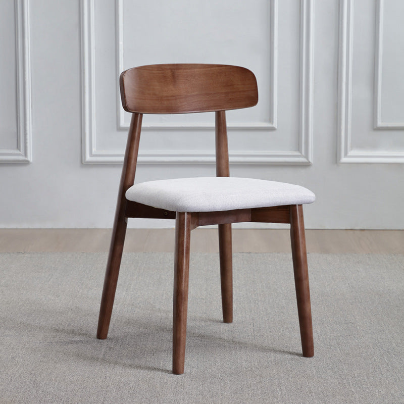 Minimalist Wood Microfiber Leather Dining Chair