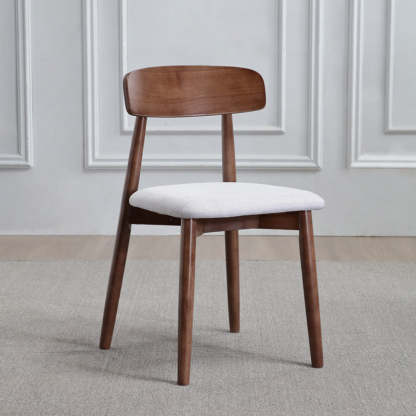 Minimalist Wood Microfiber Leather Dining Chair