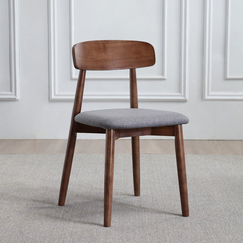 Minimalist Wood Microfiber Leather Dining Chair
