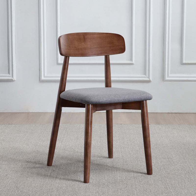 Minimalist Wood Microfiber Leather Dining Chair