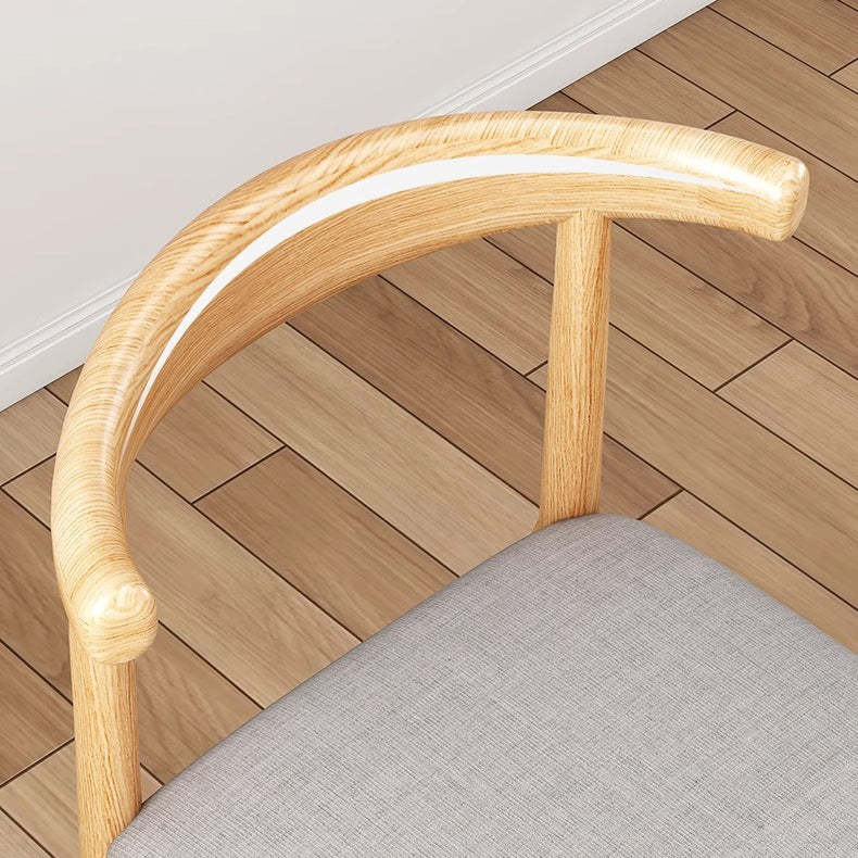 Nordic Cow Corner Fabric Leather Steel Dining Chair — Wood Color Frame + White Leather Seat