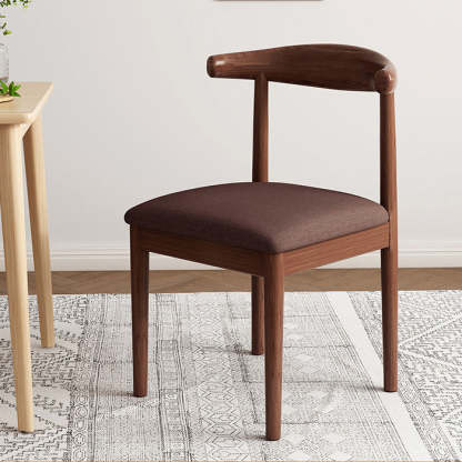 Nordic Cow Corner Fabric Leather Steel Dining Chair