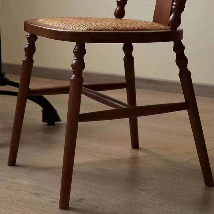 Vintage Wooden Rattan Dining Chair