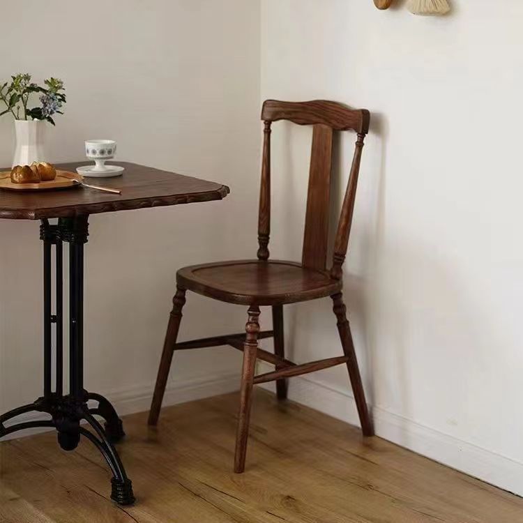 Vintage Wooden Rattan Dining Chair