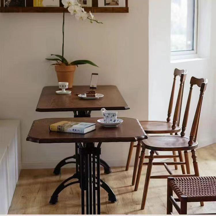 Vintage Wooden Rattan Dining Chair