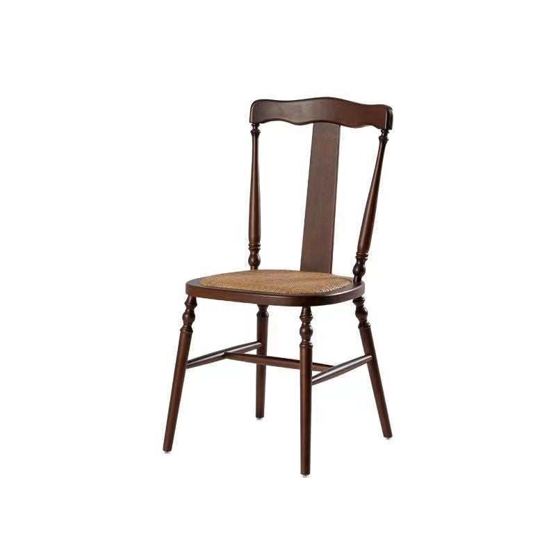 Vintage Wooden Rattan Dining Chair