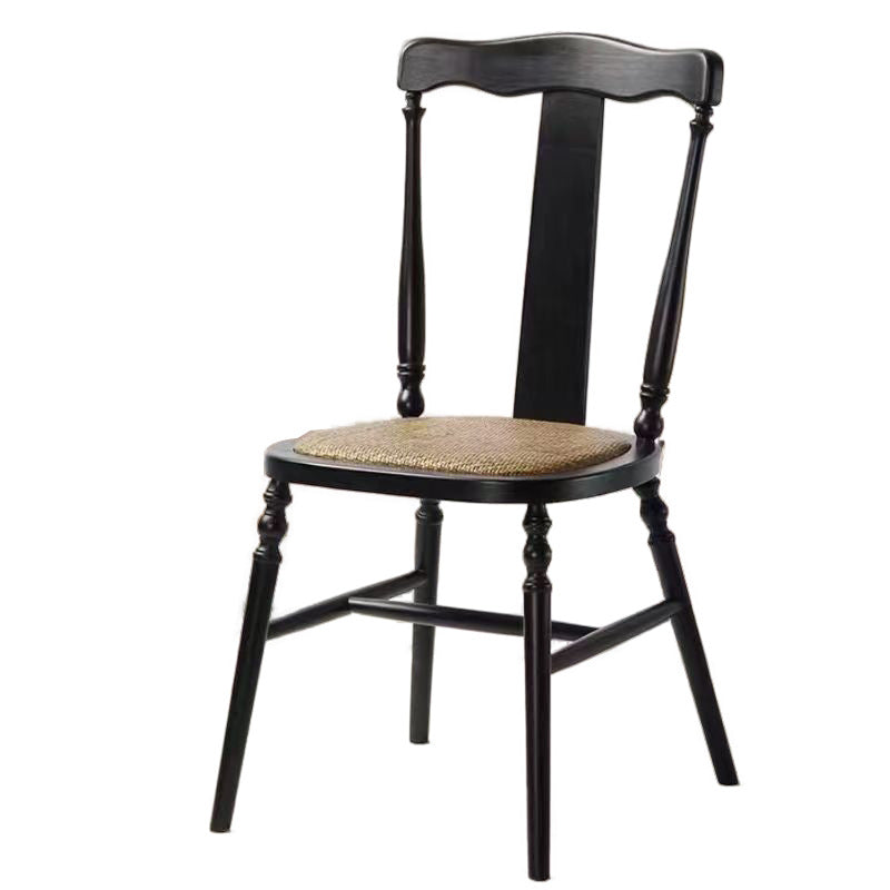 Vintage Wooden Rattan Dining Chair