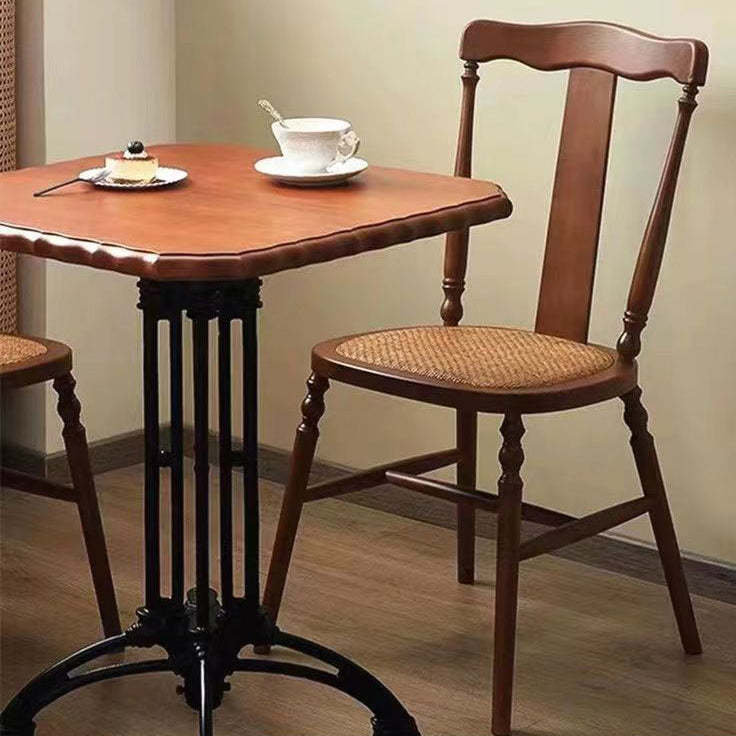 Vintage Wooden Rattan Dining Chair