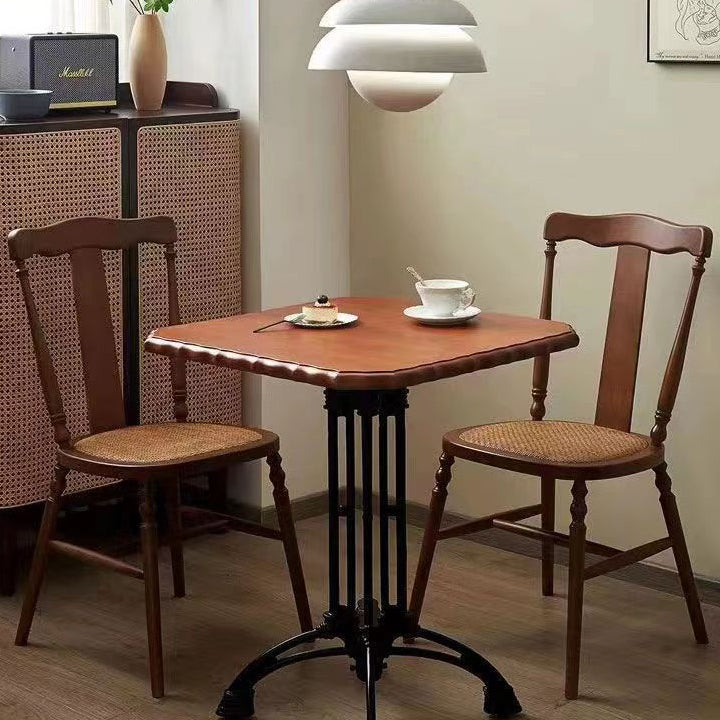 Vintage Wooden Rattan Dining Chair