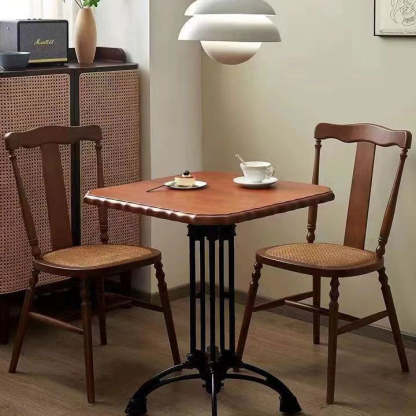 Vintage Wooden Rattan Dining Chair