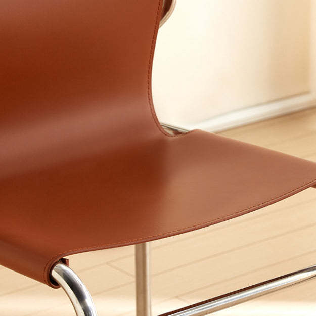 Minimalist Leather Iron Dining Chair