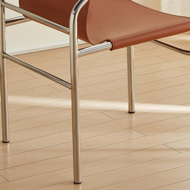 Minimalist Leather Iron Dining Chair