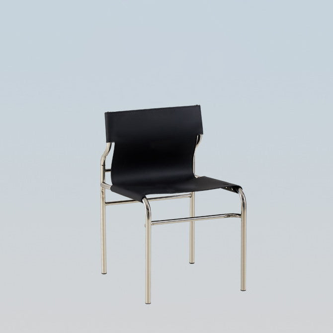 Minimalist Leather Iron Dining Chair