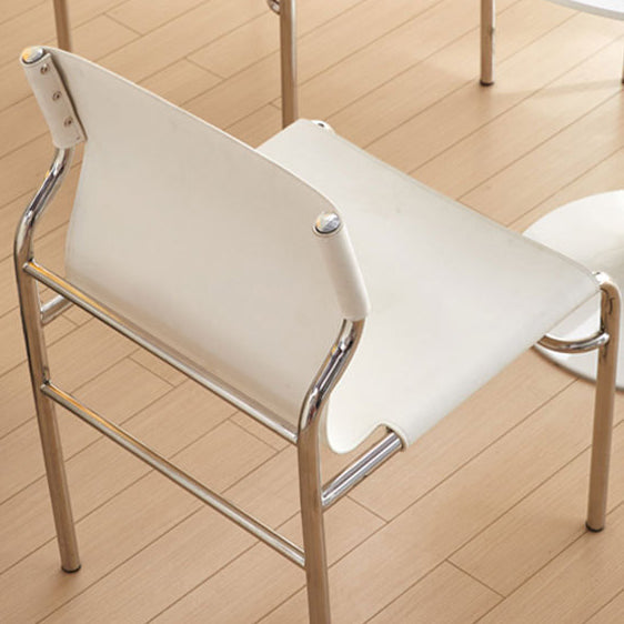 Minimalist Leather Iron Dining Chair