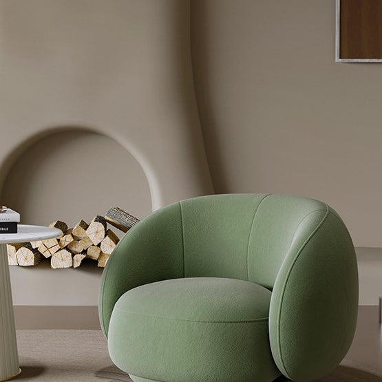 Minimalist Round Frosted Velvet Sofa