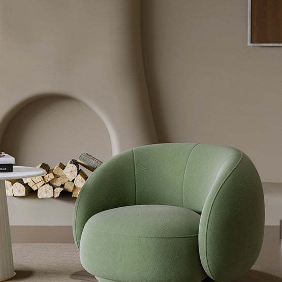 Minimalist Round Frosted Velvet Sofa
