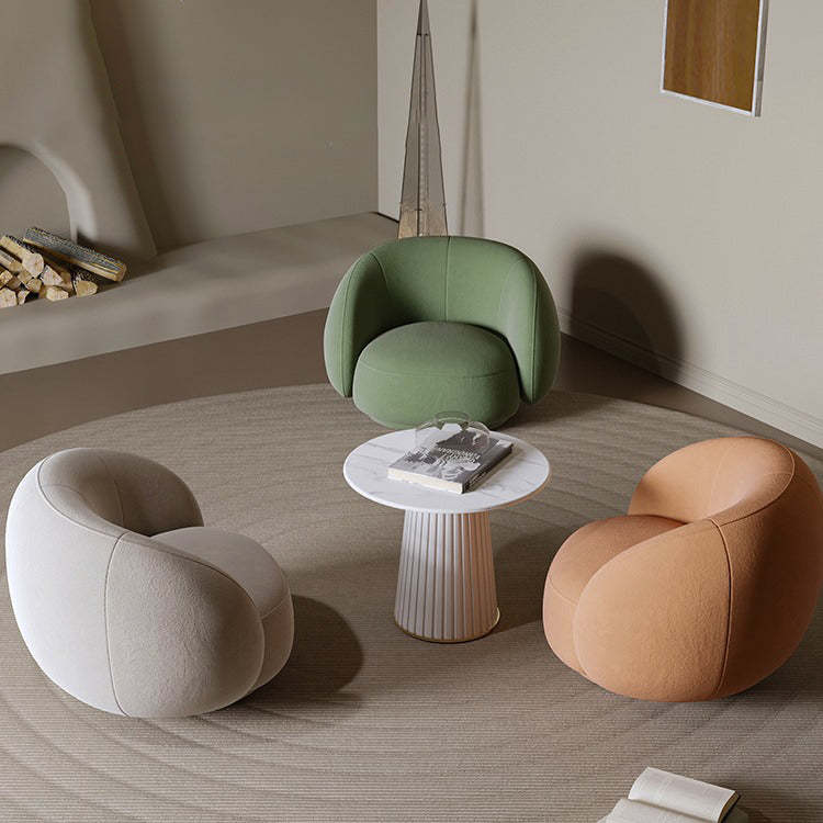 Minimalist Round Frosted Velvet Sofa