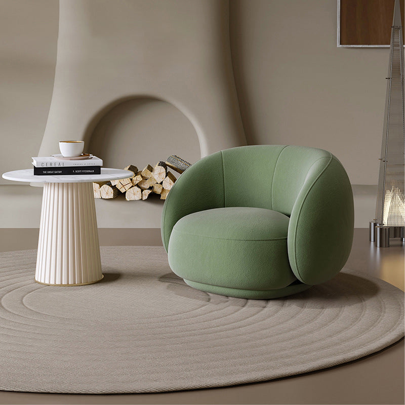 Minimalist Round Frosted Velvet Sofa