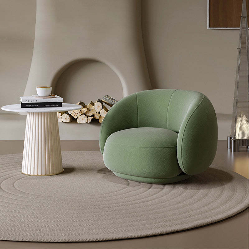 Minimalist Round Frosted Velvet Sofa