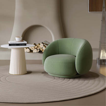 Minimalist Round Frosted Velvet Sofa