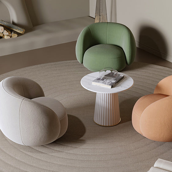 Minimalist Round Frosted Velvet Sofa