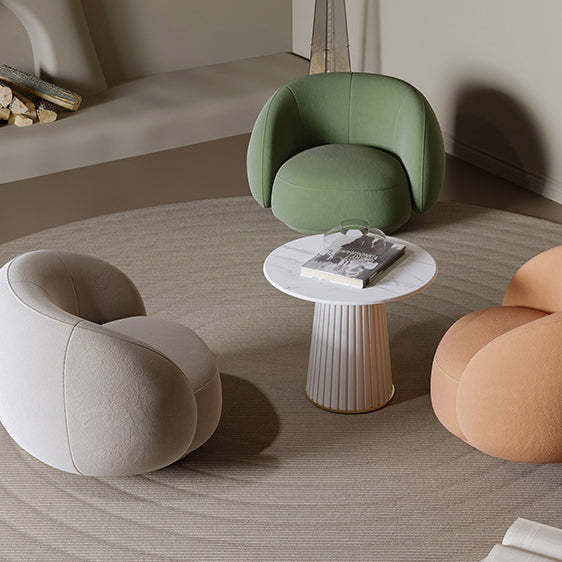 Minimalist Round Frosted Velvet Sofa