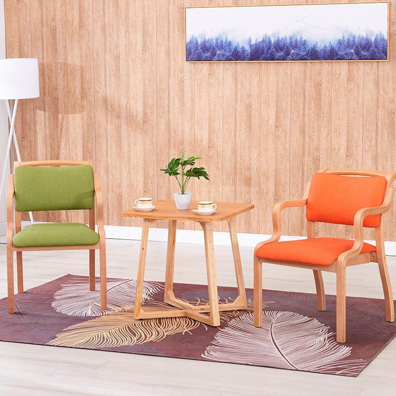 Minimalist Upholstered Wood Fabric Dining Chair — B