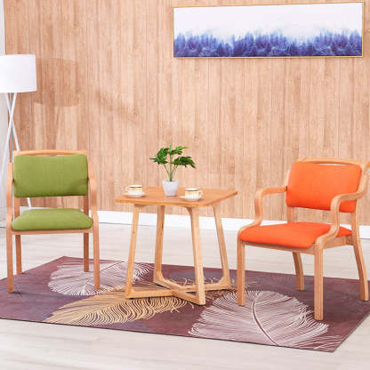 Minimalist Upholstered Wood Fabric Dining Chair — B
