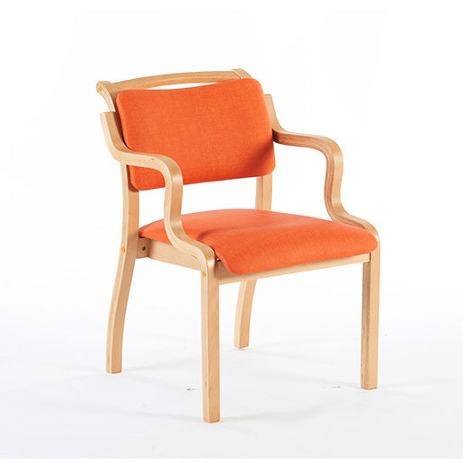 Minimalist Upholstered Wood Fabric Dining Chair