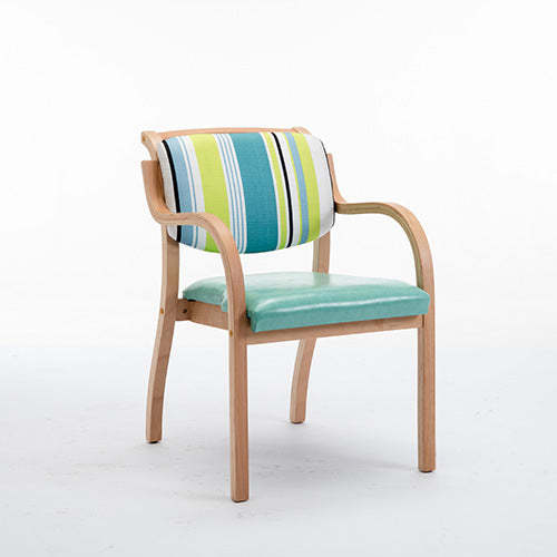 Minimalist Upholstered Wood Fabric Dining Chair