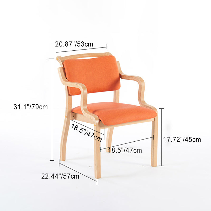 Minimalist Upholstered Wood Fabric Dining Chair