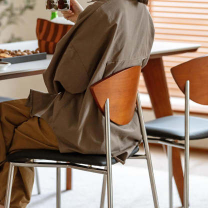 Retro Flying Bird Leather Iron Dining Chair