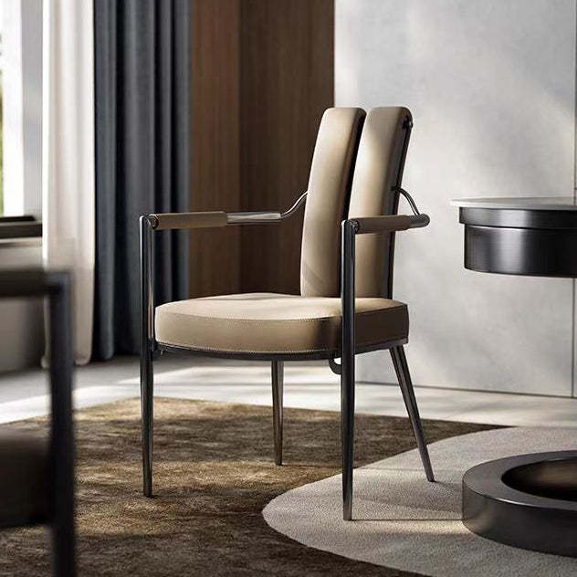 Nordic Upholstered Leather Steel Dining Chair