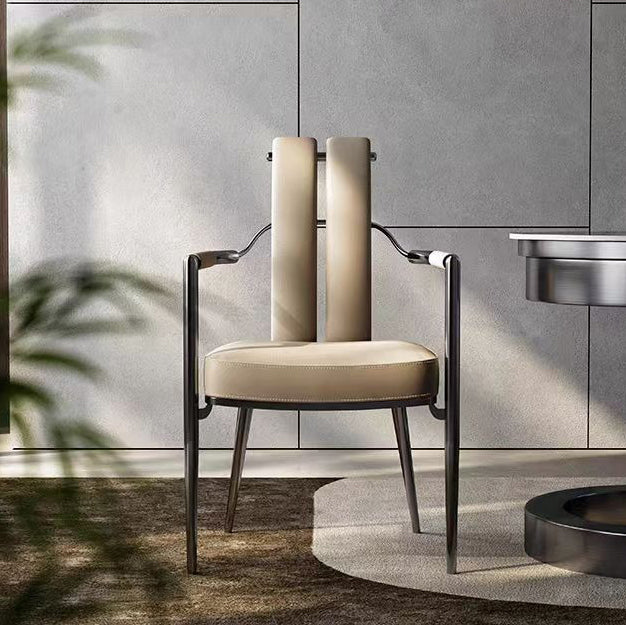 Nordic Upholstered Leather Steel Dining Chair