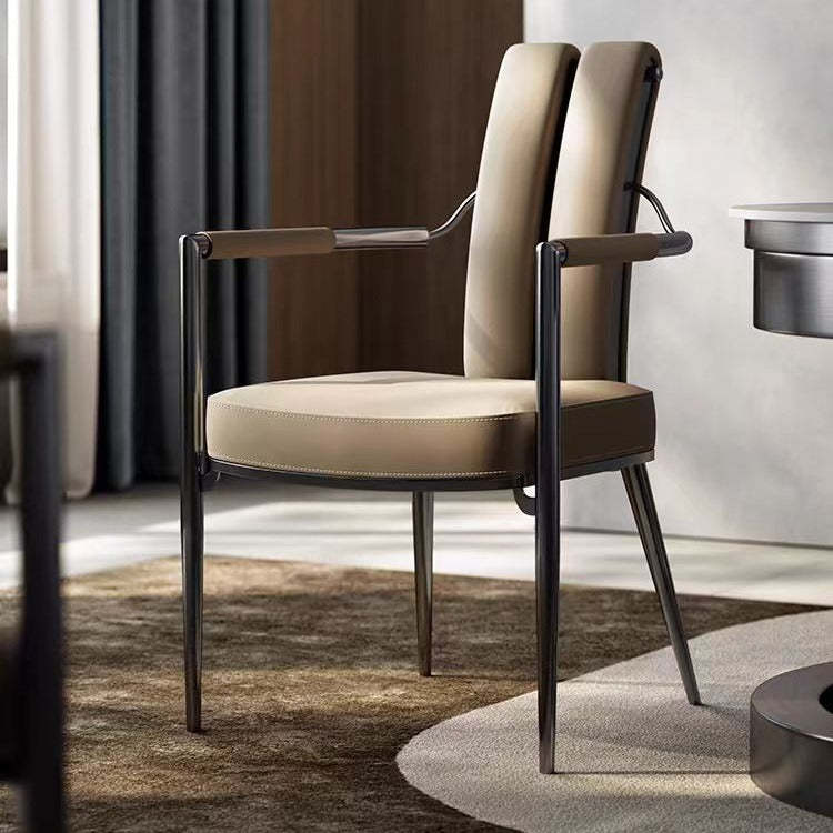 Lighom upholstered leather steel dining chairs & benches for dining room