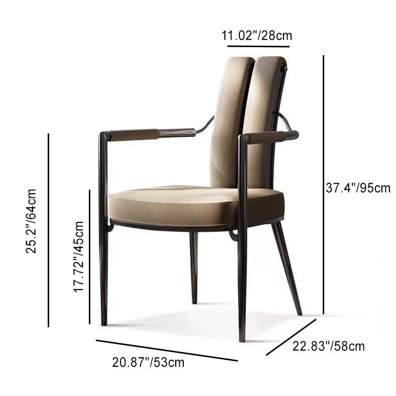 Nordic Upholstered Leather Steel Dining Chair