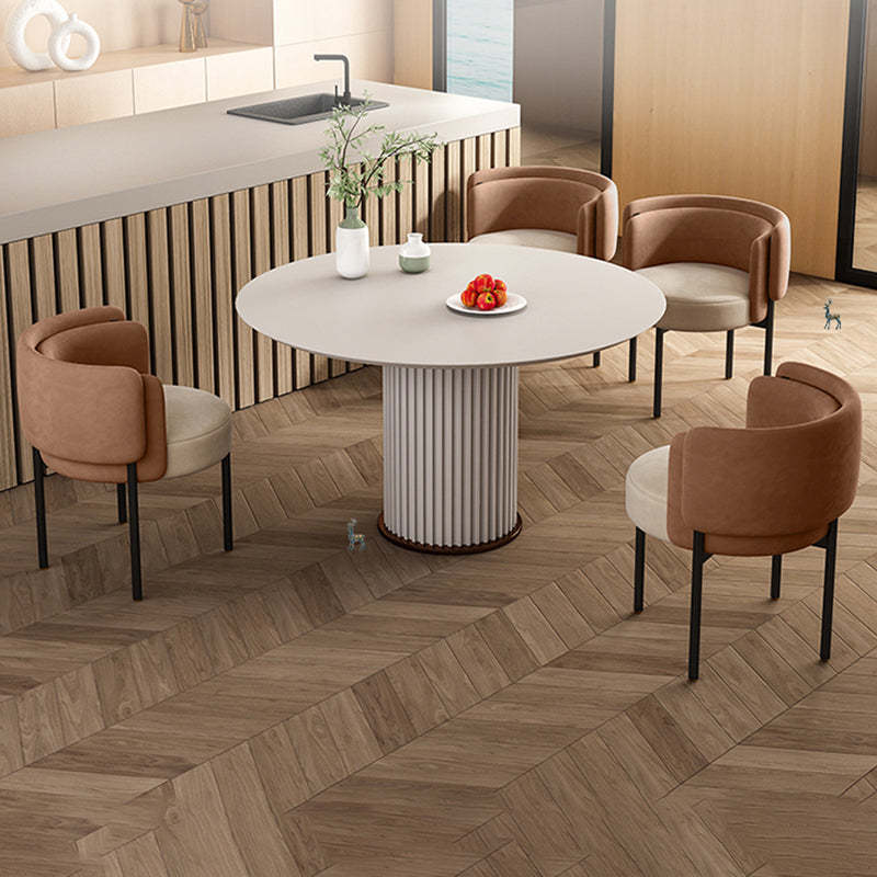 Nordic Round Velvet Steel Dining Chair