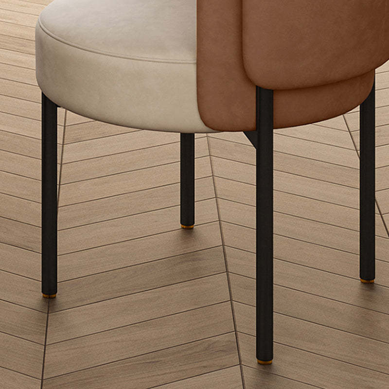 Nordic Round Velvet Steel Dining Chair
