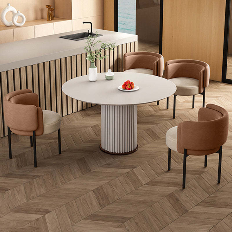 Nordic Round Velvet Steel Dining Chair