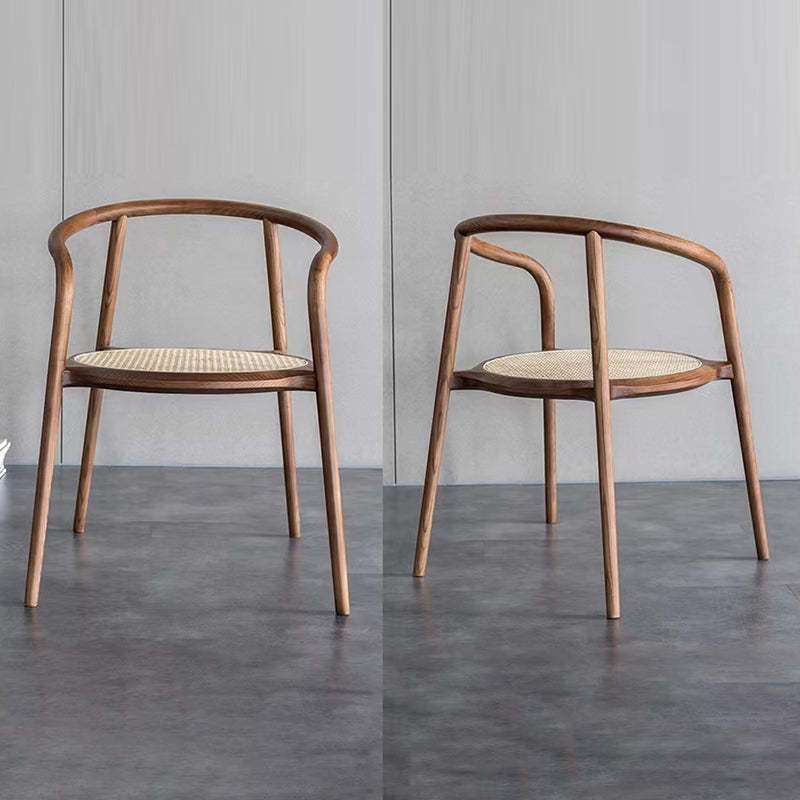 Chinese Ash Wood Rattan Dining Chair